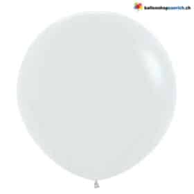 Weiss Runder XL Luftballon 60 cm